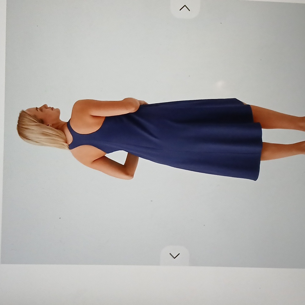 HALARA Navy Blue Midi Swing Dress - Picture 2 of 4